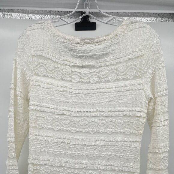 Chelsea & Violet Textured Lace Sheath Dress Midi Long Sleeve Ivory Size Medium - Picture 6 of 9